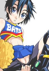 1girls blush cheerleader eyeshield_21 female female_only pointy_chin pussy solo tagme taki_suzuna