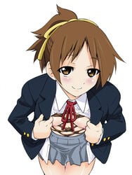 blazer blush bondage breasts brown_eyes brown_hair female female_only hishinawa_shibari human human_only inoue_yoshihisa k-on! naughty_face nipples open_clothes open_shirt ponytail rope school_uniform shirt solo thigh_gap tied_hair ui_hirasawa_(k-on!)