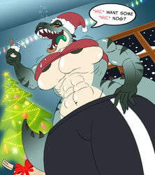 1girls abs anthro athletic athletic_female big_breasts breasts busty christmas dialogue dinosaur drawsputin english_text eyelashes eyes female fit fit_female giantess hair hat hips hourglass_figure human legs mintybreeze original_character reptile santa_hat scales scalie sharp_teeth solo speech_bubble t-rex tail teeth text theropod thick thick_legs thick_thighs thighs tiranna_(mintybreeze) toned toned_female tongue tongue_out tyrannosaurid tyrannosaurus tyrannosaurus_rex underboob voluptuous waist wide_hips