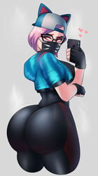 1girls ass big_ass big_butt bubble_ass bubble_butt fat_ass female female_only fortnite lynx_(fortnite) postblue98 selfie showing_off_ass solo thick_ass thick_thighs thunder_thighs wide_hips