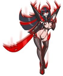 chaoscroc cleavage corruption dark_persona high_heels identity_death kill_la_kill kiryuuin_satsuki large_breasts mind_control navel story_at_source thick_thighs wide_hips