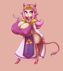 1girls big_breasts breast_expansion hyper hyper_breasts jackie_moo metachoke ocarina_of_time pink_hair princess_zelda_(cosplay) shortstack tagme the_legend_of_zelda