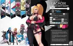 black_bikini blonde_hair breasts character_sheet choker claydol cleavage clothed eerie_(thekite) english_text female gardevoir gothitelle hair_over_one_eye hi_res how_my_gardevoir_became_a_porn_star! humanoid kite large_breasts lou_lacroix metagross mimikyu original_character pokémon_(species) pokemon pokemon_(species) pokemorph ponytail primarina profile shiny_gardevoir shiny_pokemon single_pantsleg text text_box the