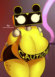 1girls anthro anthro_only anthrofied ass big_ass big_breasts big_butt breasts butt cleavage curvy curvy_female curvy_figure english_text eyelashes female female_only five_nights_at_freddy's five_nights_at_freddy's:_security_breach hips huge_ass huge_breasts huge_butt humanoid large_ass large_breasts large_butt looking_at_viewer miiyauwu mouthless no_mouth patpat rizkitsuneki robot robot_girl robot_humanoid solo text thick thick_ass thick_thighs thighs watermark wet_floor_bot_(fnaf) wet_floor_sign wide_hips yellow_body yellow_skin