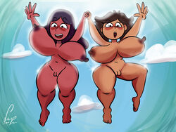 amphibia big_ass big_breasts big_butt big_hips big_nipples big_thighs cleavage crossover dark-skinned_female dark_skin female female_focus female_only hourglass_figure huge_ass huge_breasts huge_butt huge_hips huge_thighs large_ass large_breasts large_butt lupdrawer21 milf mrs._boonchuy oum_boonchuy priyanka_maheswaran steven_universe straight_hair wide_hips