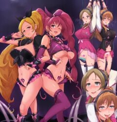 2girls bimbo bimbofication bondage brain_drain brainwashing breast_expansion clothing corruption enemy_conversion female hair_color_change hibiki_hojo hypnosis large_ass large_breasts medium_breasts minamino_kanade mind_break multiple_girls navel nipples personality_change pretty_cure sex_slave stockings suite_precure thick_thighs transformation twogie wide_hips