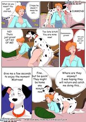 101_dalmatians anita_radcliffe comic creampie cum cum_inside disney english english_text milffur.com pongo speech_bubble text zoophilia