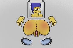 1girls anus ass asshole big_ass big_butt blue_hair blue_hair_female body_writing brown_eyes feet female glory_hole glory_wall marge_simpson mother naked public public_humiliation public_nudity public_sex public_use pussy red_nails socks the_simpsons through_wall tiny_anus yellow_skin