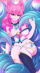 1girls ahri breasts league_of_legends nipple_slip nipples rainbowscreen spirit_blossom_ahri spirit_blossom_series