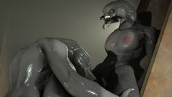 1boy 1girls 3d animated breasts female female_sangheili halo_(series) male male_sangheili_(halo) mrdr nipples no_sound nude nude_female nude_male oral sangheili straight video