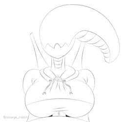 1boy 1girls alien alien/human alien_(franchise) alien_girl breasts clothed clothed_female_nude_male clothed_sex clothing cum cum_in_clothes cum_on_breasts cum_on_clothes cum_through_clothes cum_through_clothing cum_under_clothes cumming cumshot ejaculation female female_xenomorph human interspecies jacket large_breasts male male/female male_human/female_alien monochrome no_color orgasm outercourse paizuri paizuri_under_clothes penis penis_under_clothes pov scourge_rabbit semen xenomorph