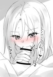 anna_kyoyama blonde_hair blowjob blush brown_eyes censored cock_worship cute faceless_male fellatio female kyoyama_anna oral oral_sex shaman_king shy teenager yellow_eyes young