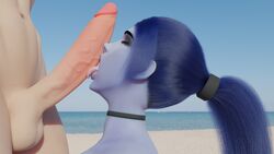 1boy 1girls 3d 420crackhead beach big_penis duo duo_focus hi_res highres huge_cock large_penis licking_penis light-skinned_female light_skin nude overwatch overwatch_2 purple_skin tagme veiny_penis widowmaker