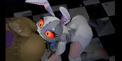 3d anal_licking anthro ass ass_lickin big_ass big_butt five_nights_at_freddy's five_nights_at_freddy's:_help_wanted five_nights_at_freddy's:_security_breach fnaf glitchtrap male/female orange_eyes rabbit tail vanny_(fnaf) white_body