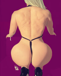 bimbo blonde_bombshell_xoxo blonde_hair high_heels huge_ass muscles muscular_female pinup rsterling