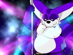 armpit_hair bbulala big_the_cat feline male penis pole_dancing purple_fur solo solo_male sonic_(series) sonic_the_hedgehog_(series) striped_fur wavy_mouth yellow_sclera