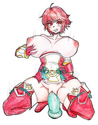 1girls alternate_breast_size bare_shoulders bare_thighs breast_grab breasts clenched_teeth female_only fire_emblem fire_emblem_fates gaixas1 gloves hinoka_(fire_emblem) huge_breasts masturbation nintendo nipples no_panties orange_eyes pussy pussy_juice red_eyes red_hair self_fondle short_hair solo squatting thick_thighs thigh_boots thighs thunderthighs vaginal_penetration