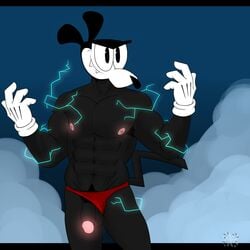 1boy abs anthro bbulala black_fur electricity fangs furry gloves male male_only mouse my_life_as_a_teenage_robot nickelodeon pubic_hair red_underwear smooth_skin solo solo_male tail vladimir_wakeman white_gloves