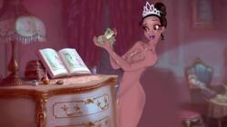 black_body cum disney disney_princess dripping edit frog naked nipples prince_naveen pussy small_breasts the_princess_and_the_frog tiana tiara