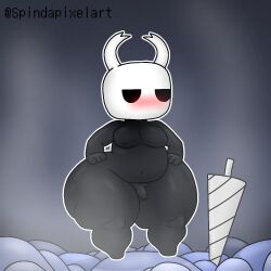 1:1 2022 anthro axoarts balls belly biped black_body blush flaccid foreskin front_view genitals grey_background hands_on_hips hollow_knight huge_thighs male melee_weapon moobs mouthless nail_(weapon) narrowed_eyes navel nude penis protagonist_(hollow_knight) short_stack shortstack simple_background small_penis solo spindapixelart standing team_cherry thick_thighs unretracted_foreskin vessel_(species) video_games weapon wide_hips