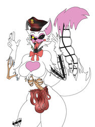 anthro bone breasts broken clothing curvy_figure female female/female five_nights_at_freddy's five_nights_at_freddy's_2 gore guts hat headgear headwear hi_res looking_at_viewer mangle_(fnaf) organs photolol.03 scottgames solo tongue tongue_out video_games voluptuous