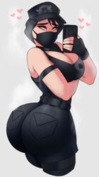 1girls 2d ahe_gao ass big_ass big_breasts breasts bubble_ass bubble_butt butt cap clothed clothed_female color colored face_mask female female_focus female_only fortnite fortnite:_battle_royale fully_clothed hat headhunter_(fortnite) heart huge_ass human human_only humanoid light-skinned_female light_skin not_furry pale-skinned_female pale_skin pants postblue98 round_ass selfie shirt showing_off_ass simple_background solo solo_focus survival_specialist thick_ass tight_jeans white_background