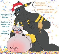 anubis anubis_rose_(character) big_balls big_penis cum cum_in_ass cumflation espurr gay glowing_eyes glowing_markings glowing_penis hashu hyper hyper_penis inflation larger_male markings mind_break muscular pokémon_(species) pokemon size_difference smaller_male tagme umbreon werewolf