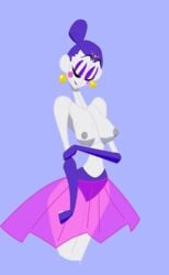 1girls 2d 2d_(artwork) areolae ballerina ballora ballora_(fnafsl) big_breasts blue_hair breasts closed_eyes female female_only five_nights_at_freddy's five_nights_at_freddy's:_sister_location fnaf hourglass_figure jewelry makeup nipples pale_skin presidentbruh robot_girl scottgames sister_location skinny skirt sleekette solo_female topless transparent_clothing