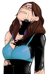 brown_hair corruption female female_only glasses living_suit marvel marvel_comics megane spider-man_(series) symbiosis symbiote transformation venom venom_(marvel)