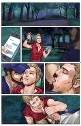 clothing comic duo fellatio hi_res human kissing male male/male mammal oral outside page_1 penile sex trixythespiderfox