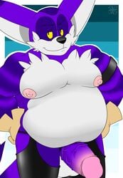 anthro bbulala big_the_cat feline furry garter_straps gloves male male_focus male_only male_solo penis purple_fur solo solo_male sonic_(series) sonic_the_hedgehog_(series) striped_fur thick_penis thighhighs yellow_sclera