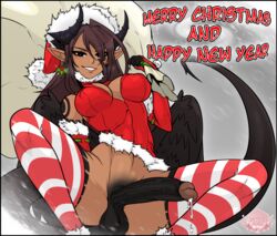 1futa atelier_sol_aer balls big_breasts big_penis black_penis black_wings bottomless breasts brown_hair christmas christmas_clothing christmas_hat christmas_outfit clawed_fingers claws clothed clothed_futanari clothing cum cum_drip cum_dripping cum_dripping_from_penis dark-skinned_futanari dark_penis dark_skin darkened_balls darkened_genitalia darkened_penis demon demon_girl demon_horns demon_tail demon_wings dripping dripping_cum dripping_precum dripping_semen elbow_gloves erection feathered_wings fur futa_only futanari gloves grey_nails grin horn horns humanoid humanoid_penis intersex long_gloves long_hair looking_at_viewer markings mistletoe mole mole_under_eye nails new_year nipple_bulge nipples_visible_through_clothing nohl_onyxstone_(xenxia) oc open_legs original_character partially_clothed penis pointy_ears pointy_nails posing precum red_clothing red_dress sack santa_costume santa_hat semen sharp_nails smile smiling snow solo squat squatting tail tattoo thick_tail thighhighs thighs veins veiny_penis wings words xenxia xmas