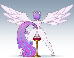 2021 aged_up alicorn anthro anus anus_focus ass ass_focus dat_ass digital_media_(artwork) equid equine feathered_wings feathers female flurry_heart_(mlp) friendship_is_magic genitals gradient_background hair hasbro hi_res horn mammal multicolored_hair multicolored_tail my_little_pony nude presenting_anus presenting_ass presenting_hindquarters presenting_pussy pussy pussy_focus rear_view scorpdk simple_background solo spread_wings thirsty_pussy two_tone_hair wings