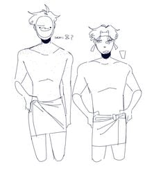 2boys cafetaria_hotel cafeteria_hotel dreamwastaken line_art male male_only mcyt minecraft minecraft_youtubers sapnap sketch towel towel_around_waist twitch.tv uncolored youtube youtuber youtubers