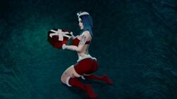 3d big_breasts blender blue_hair goth human kaegantonovich tattoo world_of_warcraft xmas