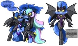 before_and_after chaoscroc drone droneification english_text female furry identity_death large_breasts latex_transformation mind_break mind_control my_little_pony nightmare_moon_(mlp) princess_celestia_(mlp) princess_luna_(mlp) skin_color_change takeover text transformation wide_hips