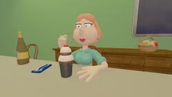 3d animated bottle breast_expansion eating family_guy ice_cream_sundae lois_griffin looking_at_viewer no_sound tagme video winking