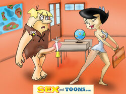 barney_rubble betty_rubble female hanna-barbera human male nipples sex_and_toons straight_hair the_flintstones