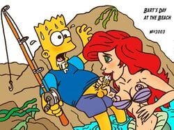 2003 ariel bart_simpson crossover disney female human male mermaid nev nipples seashell_bra straight the_little_mermaid the_simpsons