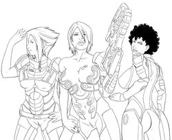 2d commander_shepard femshep idolmonkeh mass_effect monochrome tagme