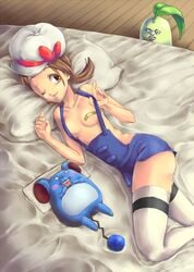 chikorita female human human_only lyra_(pokemon) marill nintendo pokemon