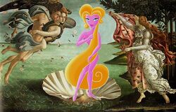 aphrodite_(hercules) art disney fine_art_parody hercules_(disney) nipples sandro_botticelli the_birth_of_venus