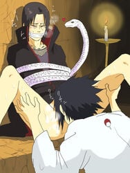 2boys 9notukuhi akatsuki_(naruto) animal artist_request blowjob bondage bottomless brothers cloak cumming cumming_in_mouth dripping_cum forced_yaoi gag hot_sex human incest itasasu jewelry kissing_penis legs_held_open male male_only multiple_males naruto necklace oral rape restrained reverse_forced_oral ryaacha sasuita sasuke_uchiha scar sibling_incest sibling_lust sibling_romance siblings sitting snake snake_tentacles source_request spread_legs sweat tear tentacle tentacle_on_male uchiha_itachi yaoi