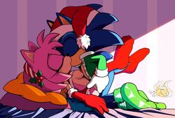 amy_rose christmas furry peachyowlnights pink_fur pink_hair small_breasts sonic_(series) sonic_the_hedgehog