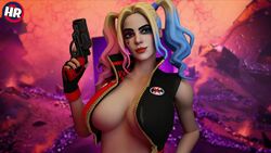 3d animated barely_visible_nipples batman_(series) big_breasts blender bouncing_breasts breasts dc dc_comics exposed_breasts fortnite fortnite:_battle_royale harley_quinn harley_quinn_(fortnite) hrstudio looking_at_viewer mp4 nipslip no_bra no_sound seductive seductive_smile shaking_breasts teasing video