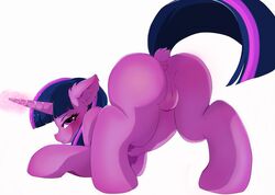 1girls butt equine feral friendship_is_magic horse kyandi_db mammal my_little_pony pony solo solo_female twilight_sparkle_(mlp) unicorn white_background