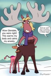 anilingus ass_grab centaur centaurworld dialogue dixydelightful furry glendale_(centaurworld) moose moosetaur_(centaurworld)