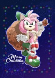 amy_rose christmas furry hotred is_(artist) pink_fur pink_hair servedasis small_breasts sonic_(series)