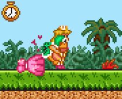 16-bit 1boy 1boy1girl 1girls big_breasts blonde_hair_female breasts hammer_bros. heart human koopa long_gloves long_hair mario_(series) nintendo nipples nude_female pink_nipples pixel pixel_art princess princess_peach sex_from_behind snes super_mario_bros._2 super_nintendo_entertainment_system timer white_legwear