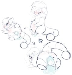 birth egg egg_laying female feral flaaffy flipside genitals lying messy nintendo nude pokémon_(species) pokemon pregnant presenting pussy valeri_the_flaaffy_(flipside) video_games